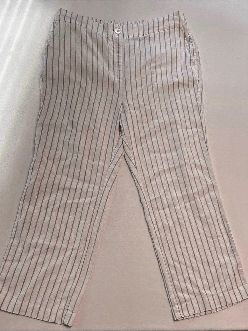 Faherty Striped Linen Blend Wide Leg Pants XL Like New